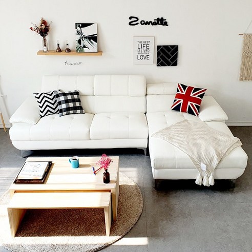 가성비 끝판왕! 자네트 빠울라 4인용 카우치 가죽소파로 거실을 스타일리시하게!