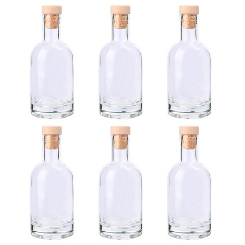 가인글로벌 위스키200 유리병 주류병 더치병 담금주 술병, T코르크(우드), 6개, 200ml