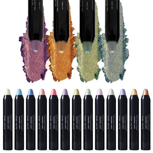 1+1 13컬러 스틱 펄 샤이닝 아이섀도우 펜슬, 1세트, (no.2) Sky+(no.5) Pink