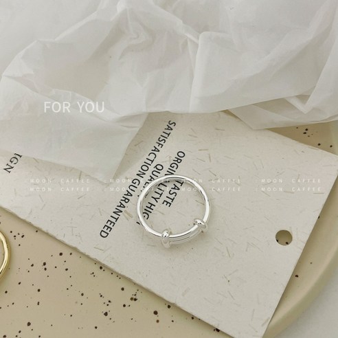 DFMEI 디자인 감각 틈새 조절 탄성 금속 반지 여성 차가운 바람 더블 레이어 구리 반지 간단한 반지 트렌드