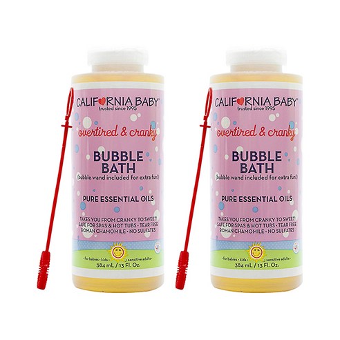 캘리포니아베이비 오버타이어드 & 크랭키 버블 배스 + 스틱 어린이 입욕제 2종 세트, 384ml, 2개
