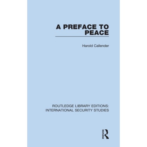 (영문도서) A Preface to Peace Hardcover, Routledge, English, 9780367706876