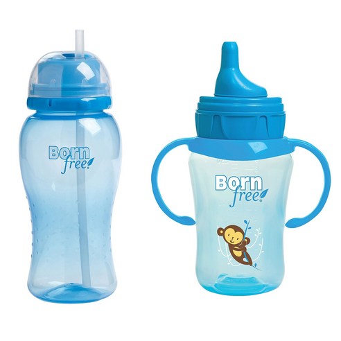 본프리 빨대컵 + 드링킹컵 세트 (블루 각1개), 260ml, 1개, 블루