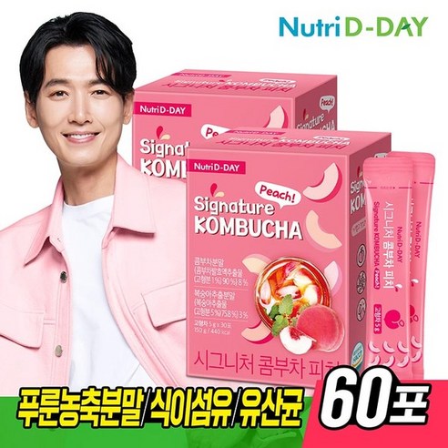 뉴트리디데이 시그니처 콤부차 피치 30포 2개 총60포, 시그니처 콤부차 피치 30포 2개 (총60포)