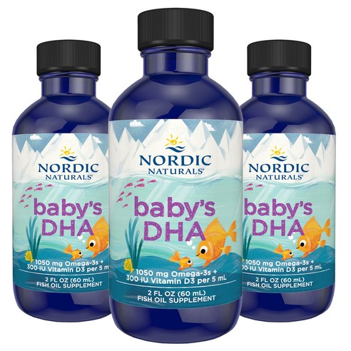 노르딕내츄럴스 어린이 DHA 1050mg 오메가-3 비타민D3, 60ml, 3개