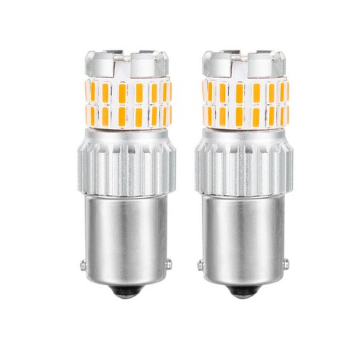 Ursmart 자동차 헤드라이트 전구 백업 7440 7443 T20 LED 전구(프로젝터 포함) 테일 브레이크 스톱 라이트용 LED 전구 교체, 옐로우 BAU15S, 44.45x14.7x16.5mm, 알류미늄
