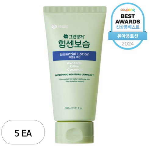 그린핑거 힘센보습 에센셜 유아로션, 300ml, 5개