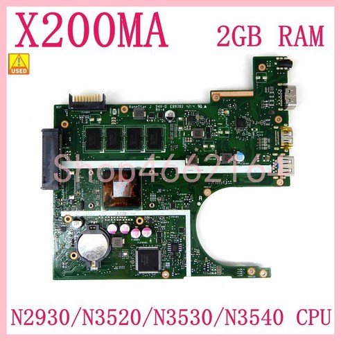 2GB RAM 노트북 메인 보드 X200MA N2930/N3520/N3530/N3540 아수스 F200MA F200M X200M ...