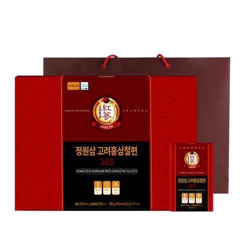 정원삼 고려홍삼절편365 + 쇼핑백, 200g, 1박스