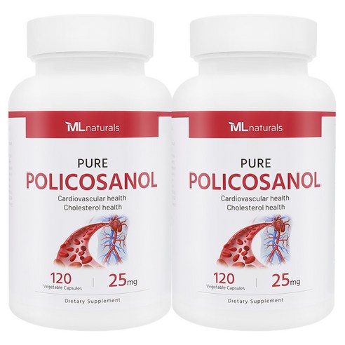 2병 마이라이프 내추럴스 폴리코사놀 25mg 120정 (총지방족 95%/옥타코사놀 61%) (8개월), 120정, 2개