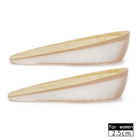 [XIG] 내부 높이 조절 깔창 정형 외과 마사지 발 관리 보이지 않는 높이 증가 깔창 젤 풋 패드 신발 리프트 쿠션, 하나, 2.5cmforwomen