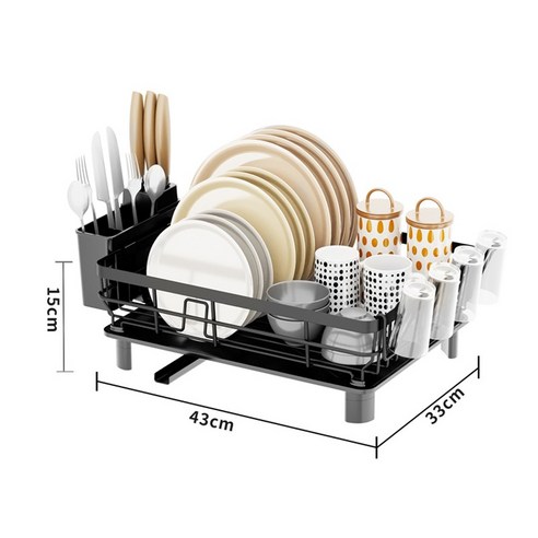 레이원 자동 물빠짐 예쁜 그릇 식기 건조대