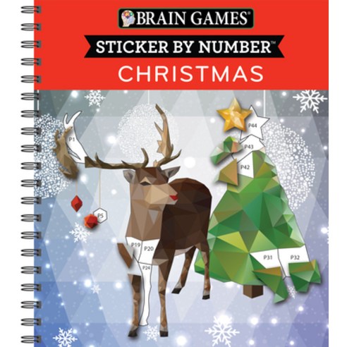 (영문도서) Brain Games - Sticker by Number: Christmas Spiral, Publications International,..., English, 9781640308435