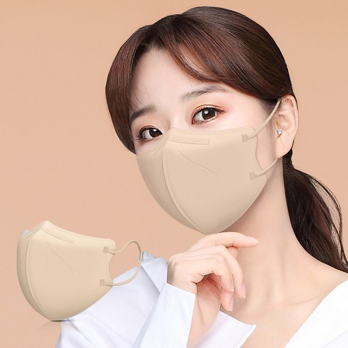 ARTE 아르떼 KF94 슬림핏 대형 컬러마스크, 베이지, 16개, 5매입