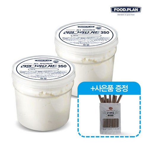 푸드앤플랜 [푸드앤플랜] 리얼 그릭요거트(플레인) 350g 2개+빼로스틱 추가, 2개