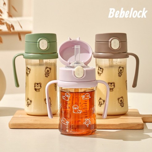 안전과 편리함으로 우리 아이의 건강한 물 마시는 습관을 책임지는 베베락 아이와 PPSU 원터치 빨대컵