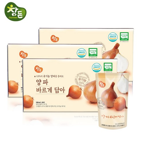 참든 유기농 양파즙 양파 바르게 담아 100ml x 90포, 90개