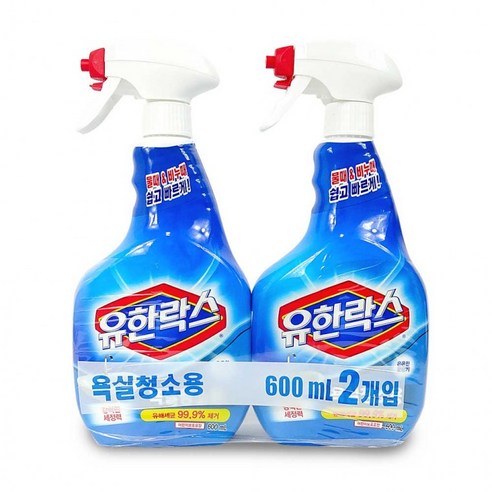 유한락스 욕실청소용 600ml+600ml 찌든때 살균소독 락스, 1개