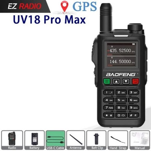 Baofeng UV-G28 프로 워키토키 VHF UHF CB 양방향 라디오 경찰 밴드 UV18 Pro Max GPS 10W 8800mAh AM FM 6 밴드 i UV18, Standard