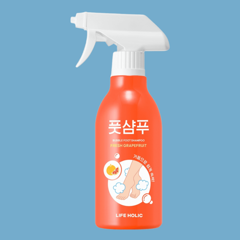 라이프홀릭 버블 풋샴푸 프레시자몽향 400ml / 확실한 효과, 프레시자몽400ml