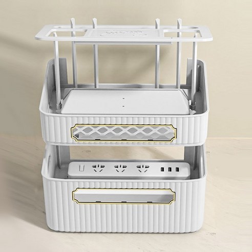 집안의 질서를 정연하게 정돈해주는 뉴라인 다용도 멀티탭 와이파이 공유기 정리함
