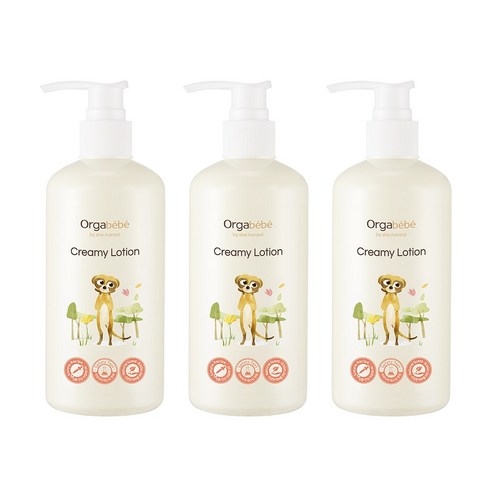 오가베베 아기 로션 크리미로션 베이비 초고보습 바디 얼굴 유아, 3개, 300ml