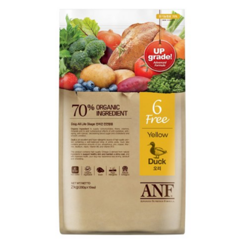 ANF 전연령 독 식스프리 옐로우 오리 건식사료, 2kg, 1개