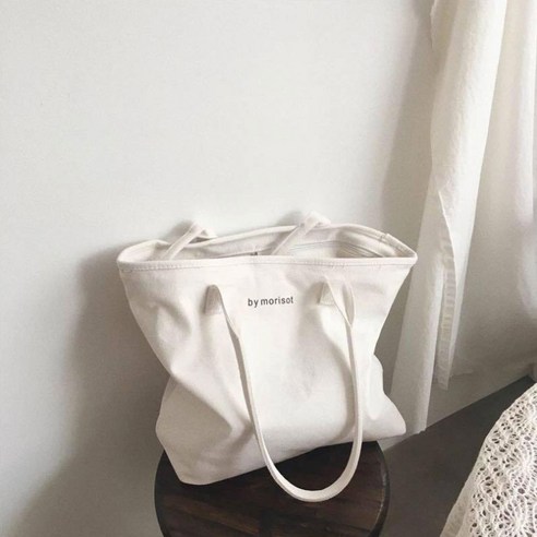 튼튼한 데일리 숄더 지퍼 에코백 캔버스 여성 무지 에코백 숄더백 가방