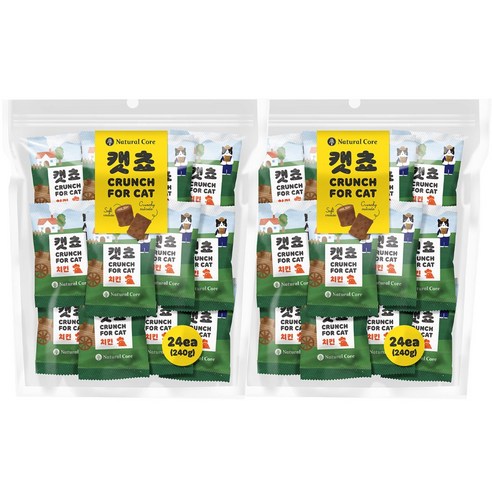 네츄럴코어 캣쵸 대용량 고양이간식, 치킨, 240g, 2팩