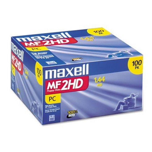 Maxell 컨슈머 P-10-23262 전자 제품 8.9cm3.5인치 1.44MB 플로피 디스크 100팩 공급 스토어 202820