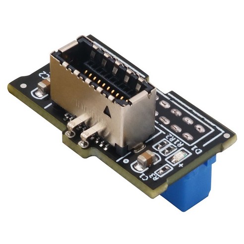 Monland 업그레이드 버전 수직 USB 3.0 전면 패널 19PIN 소켓 키-A Type-E-USB 20Pin 헤더 남성 확장 어댑터, 블랙 & 블루