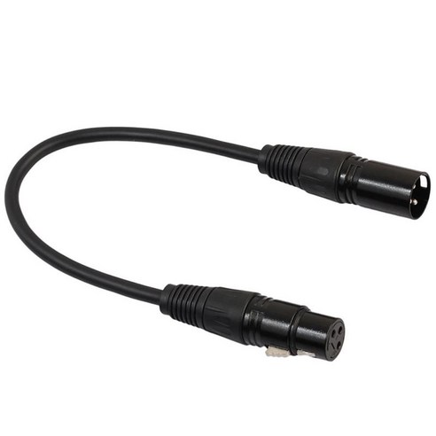 3Pin XLR Male-암컷 마이크 오디오 스네이크 케이블 연장 코드 1피트 - 블랙 30cm, 0.3m, 아연 합금
