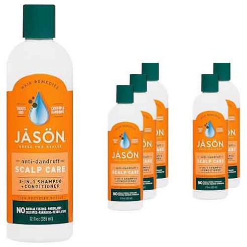 제이슨네츄럴 비듬 완화 트리트먼트 샴푸 + 컨디셔너, 355ml, 6개