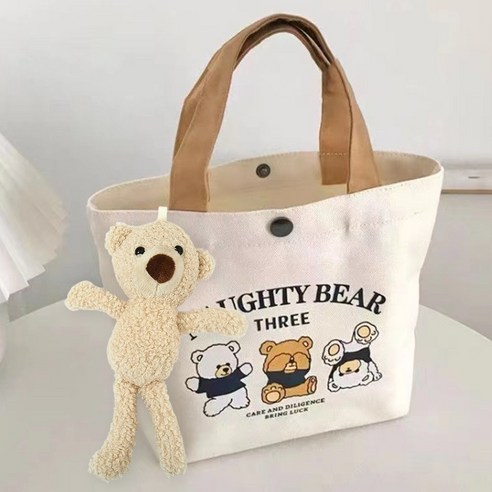 러블리쓰리곰 에코백 세트, 1개 곰돌이가방