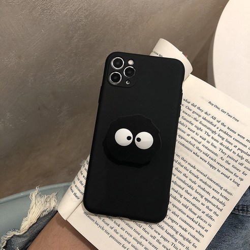 범쓰컴퍼니 검댕이 먼지 그립톡 케이스 아이폰12 폰케이스 TPU 실리콘