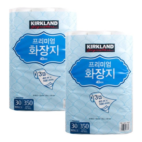 커클랜드 프리미엄 화장지 3겹 롤화장지 40m, 30롤, 2개