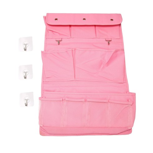 노 브랜드 다기능 스토리지 포켓 벽 교수형 가방 도어 주최자 침실 욕실 홈 조직, 분홍