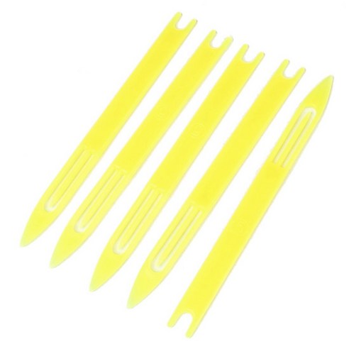 5 PCS 5 # 노란색 플라스틱 낚시 그물 수리 그물 그물 바늘 셔틀, 14.5x1.2x0.4cm., 노랑