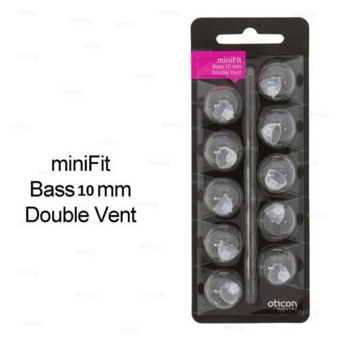 귀이개 카메라 내시경 Oticon MiniFit 보청기 돔 더블 벤트 베이스 용품 범용 8mm10mm, 2) 10mm double vent