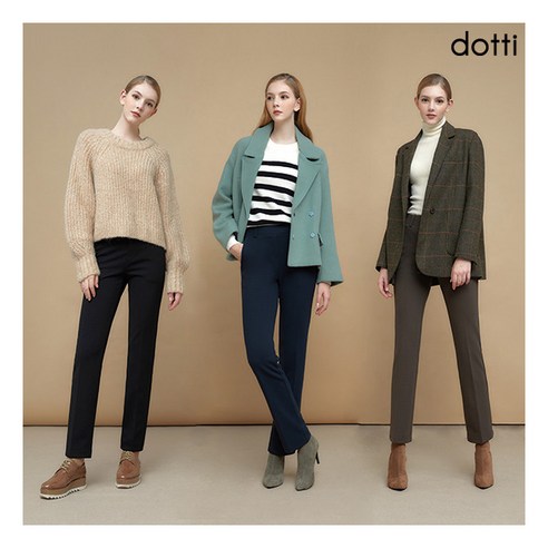 [도티] [DOTTI] 여성 크림 기모 본딩 팬츠 3종 (TBBW)