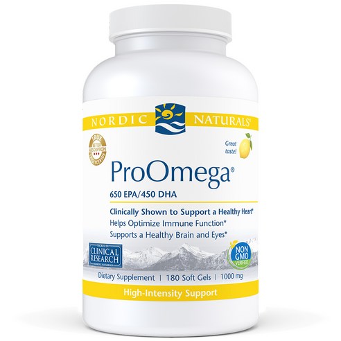 노르딕내츄럴스 프로오메가 650 EPA/450 DHA 1000mg 레몬 소프트젤, 180정, 5개