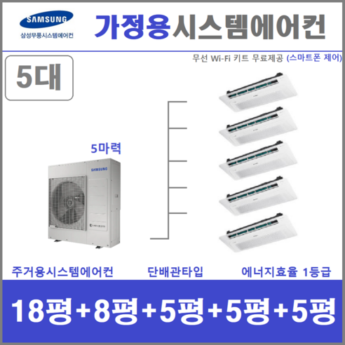 삼성 시스템에어컨 5대 인버터1등급 천장형 아파트시스템 하늘채