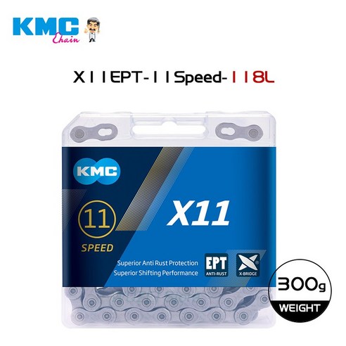 KMC X11 X10 X9 X8 EPT 체인 녹 방지 116 링크 11S MTB 체인 10V 도로 자전거 체인 9 속도 자전거 부품, 1 건, X11 EPT
