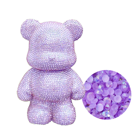 하루클래스 3D 보석 십자수 DIY 구슬 비즈 캐릭터 액세서리 만들기, 곰돌이 저금통, 1개, 라벤더