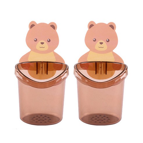 곰 칫솔 치약통, 브라운, 2개