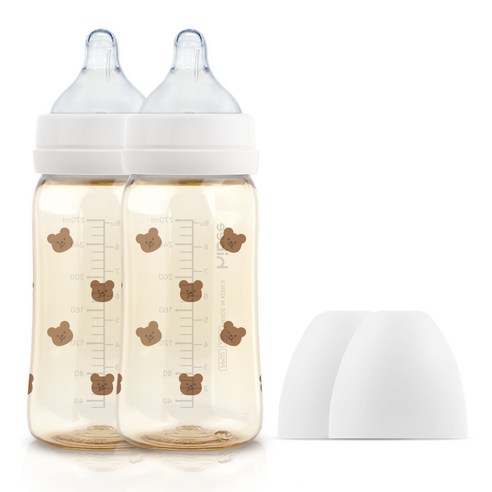 하이비 PPSU 에잇벤트 배앓이방지 볼빵곰 젖병 270ml 트윈팩, 볼빵곰 화이트, 1세트, 270ml