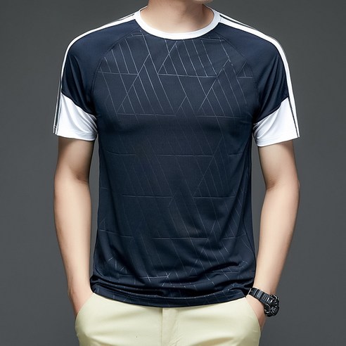DFMEI 여름 트레이닝 티셔츠 남성 슬림핏 보디빌딩 남성복 루즈핏 아이스 반팔 티셔츠