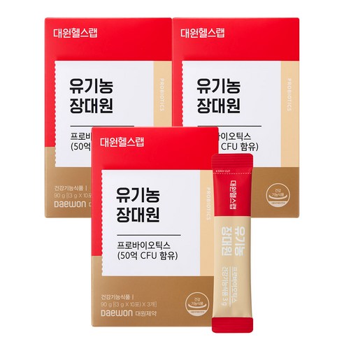 [본사직영] 대원제약 대원헬스 유기농 장대원 프로바이오틱스 유산균, 90g, 3박스