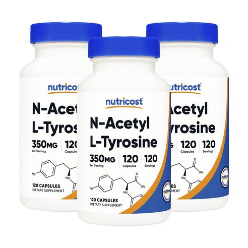 뉴트리코스트 N-Acetyl L-Tyrosine 350mg 캡슐, 120정, 3개