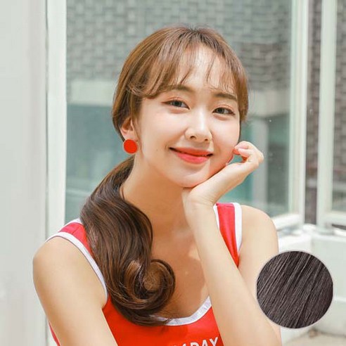 가발매니아 플리츠 31cm리얼포니(제디원사) 포니테일가발 묶음머리가발 올림머리가발, 내츄럴브라운